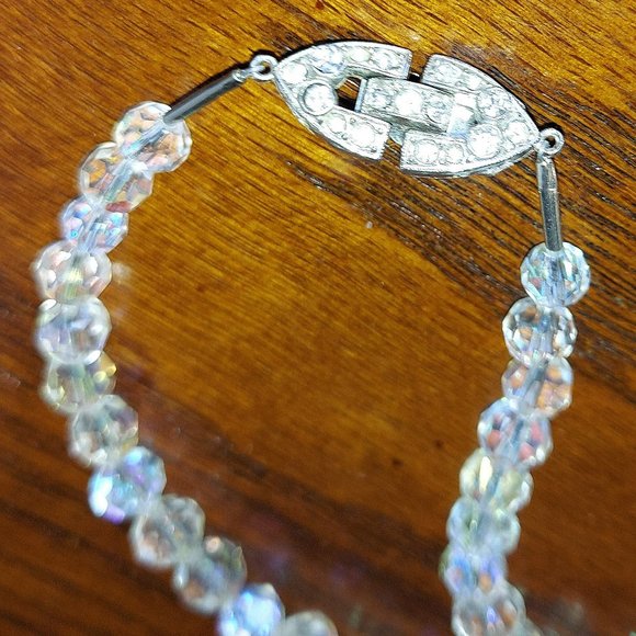 Vintage Crystal Necklace with Rhinestone Rondells Newly Cleaned & Restrung - Picture 4 of 5